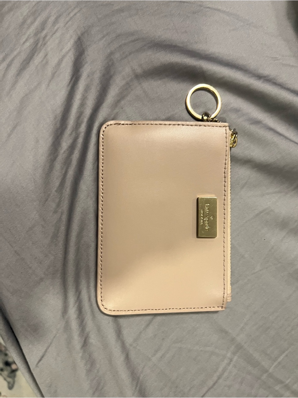 kate spade Blush Pink Zip Card Wallet with Keyring